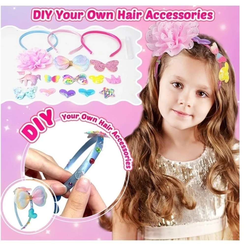Unicorn Jewelry Box ..90 pcs Ring, Earrings, Necklace Set, Headband Making New